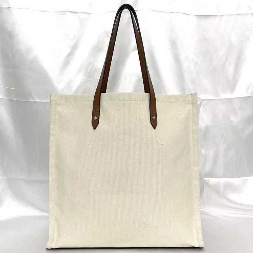 Jimmy Choo Tote Bag Natural White Brown ec-19954 Canvas Leather JIMMY CHOO A4... - Picture 3 of 10